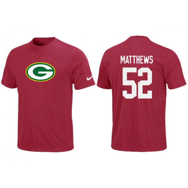 Nike Green Bay Packers  52 MATTHEWS Name & Number T-Shirt Red