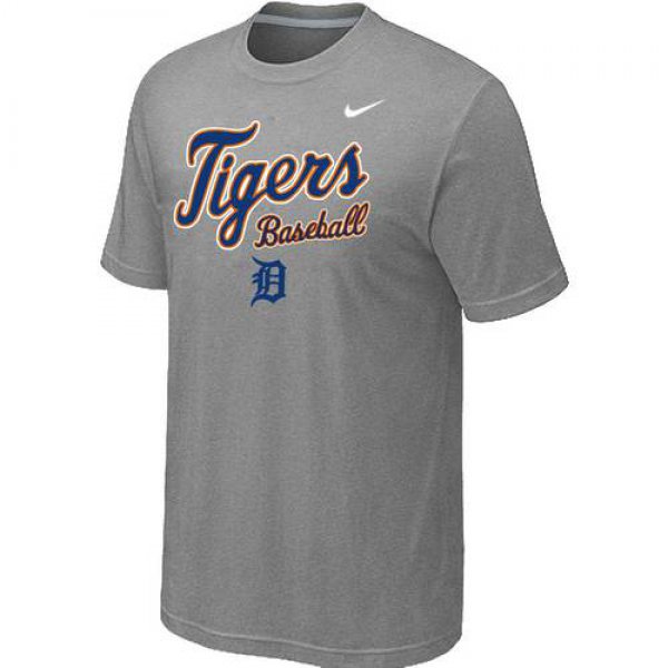 Nike MLB Detroit Tigers 2014 Home Practice T-Shirt - Light Grey