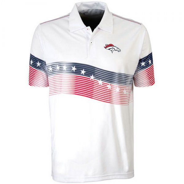 Denver Broncos White Antigua Patriot Polo