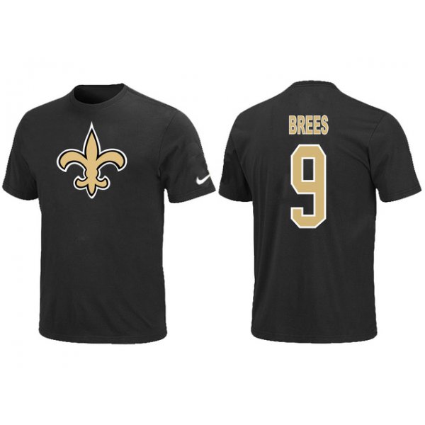 Nike New Orleans Saints #9 Drew Brees Name & Number T-Shirt Black