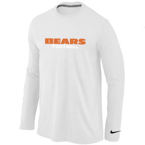 Nike Chicago Bears Authentic font Long Sleeve T-Shirt White