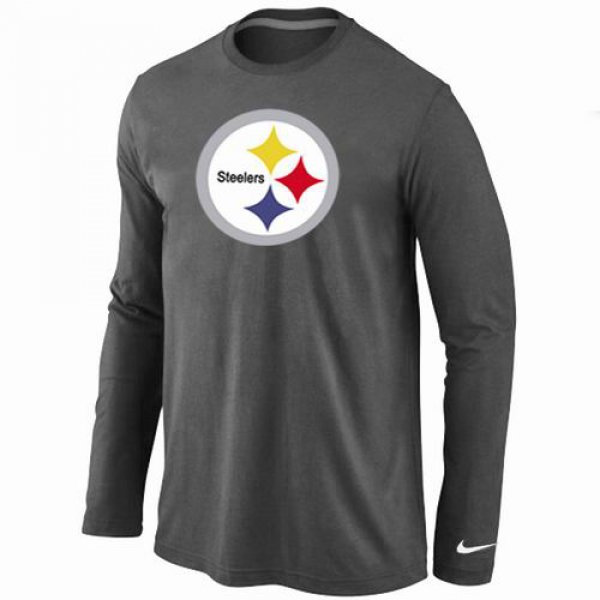 Nike Pittsburgh Steelers Logo Long Sleeve T-Shirt D.Grey