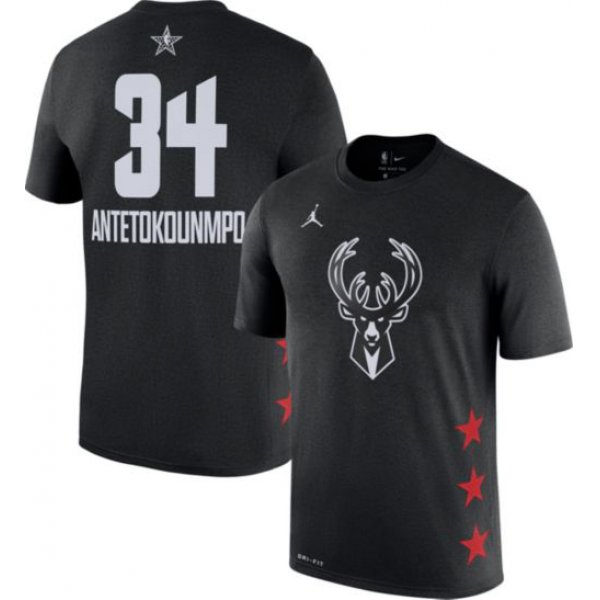 Jordan Men's 2019 NBA All-Star Game #34 Giannis Antetokounmpo Dri-FIT Black T-Shirt