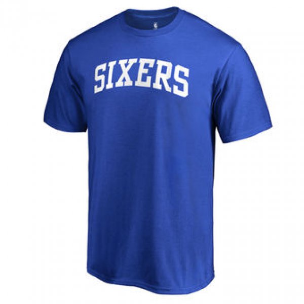 Men's Philadelphia 76ers Fanatics Branded Royal Primary Wordmark T-Shirt