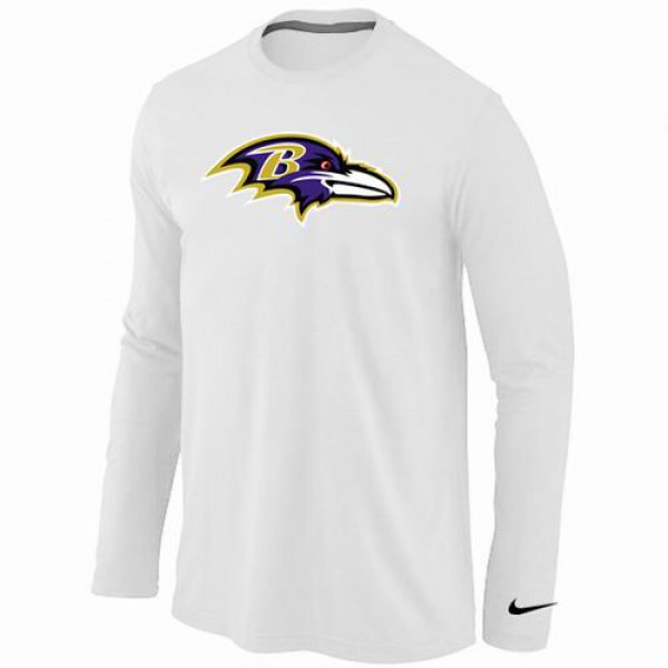 Nike Baltimore Ravens Logo Long Sleeve T-Shirt WHITE