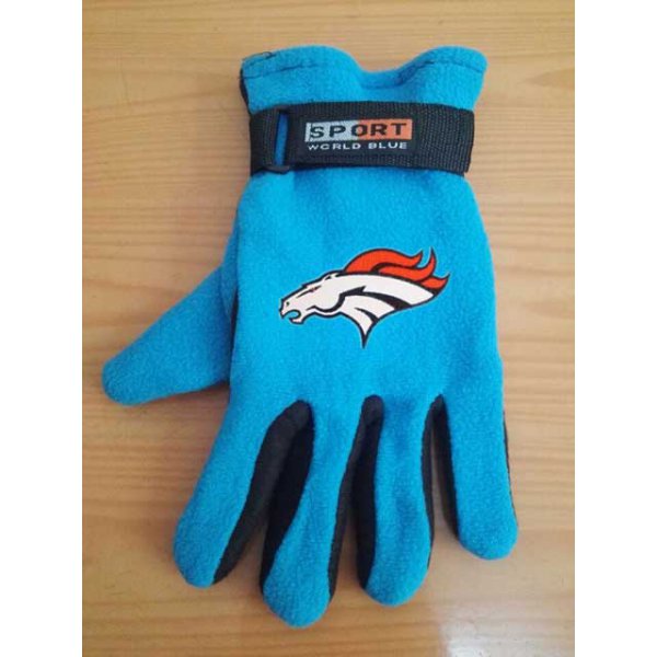 Denver Broncos NFL Adult Winter Warm Gloves Light Blue