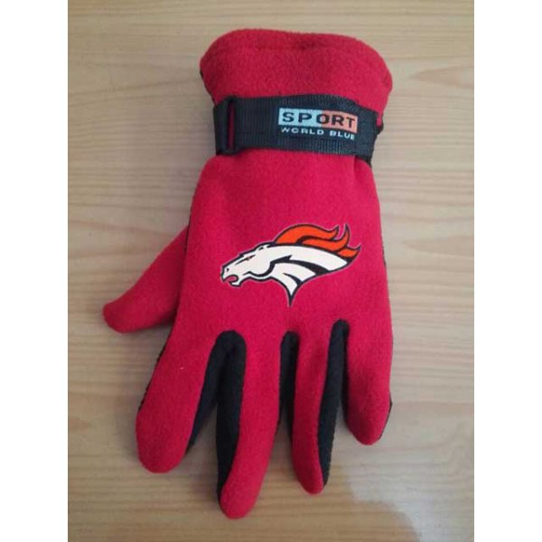 Denver Broncos NFL Adult Winter Warm Gloves Red