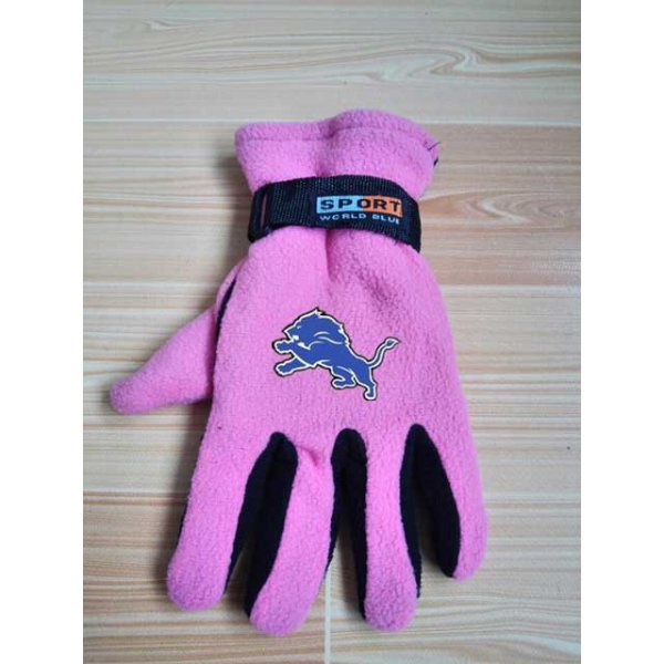 Detroit Lions NFL Adult Winter Warm Gloves Pink