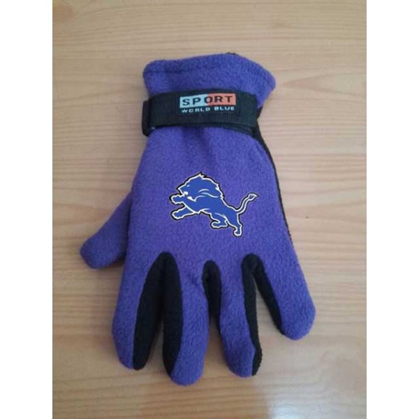 Detroit Lions NFL Adult Winter Warm Gloves Purple