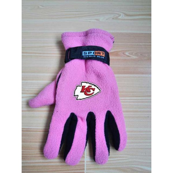 Kansas City Chiefs NFL Adult Winter Warm Gloves Pink