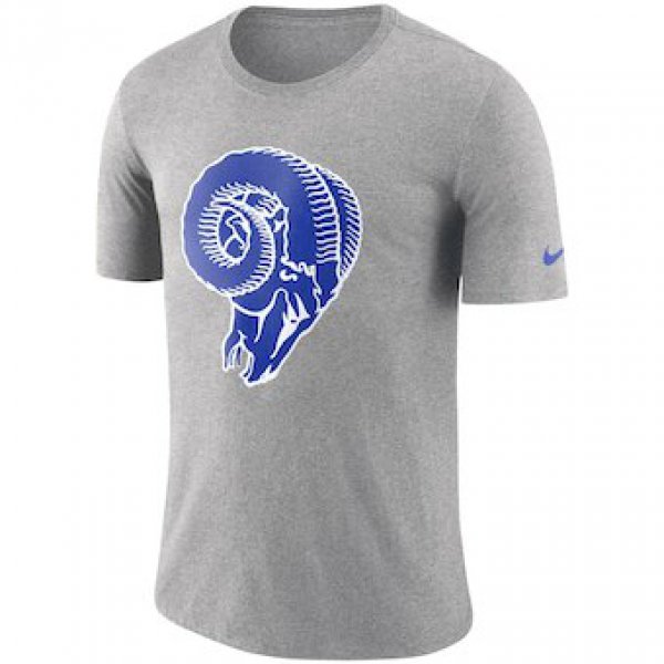Men's Los Angeles Rams Nike Heathered Gray Historic Tri-Blend Crackle T-Shirt