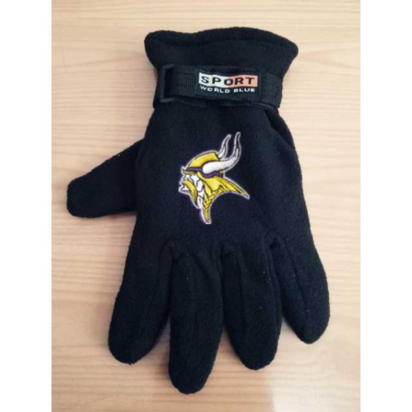 Minnesota Vikings NFL Adult Winter Warm Gloves Black