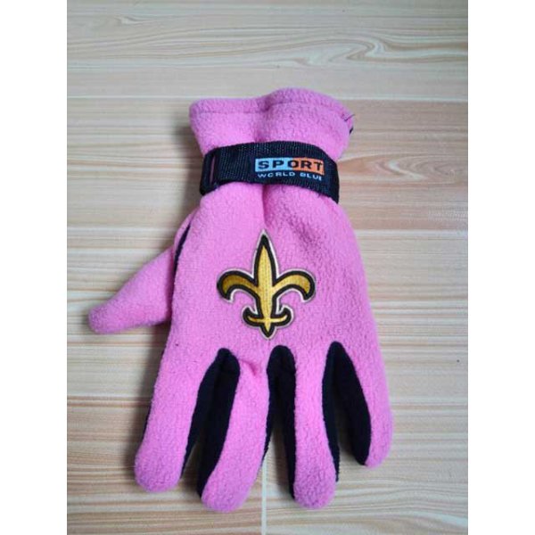 New Orleans Saints NFL Adult Winter Warm Gloves Pink