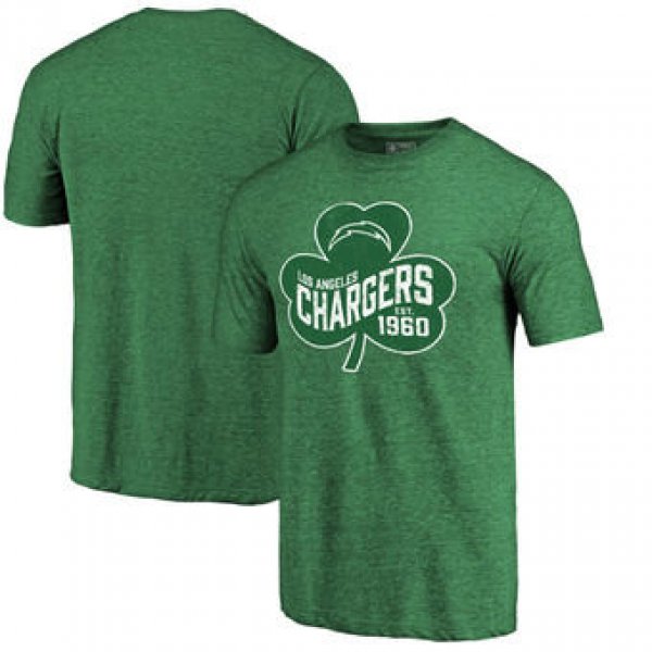 Los Angeles Chargers Pro Line by Fanatics Branded St. Patrick's Day Paddy's Pride Tri-Blend T-Shirt - Green
