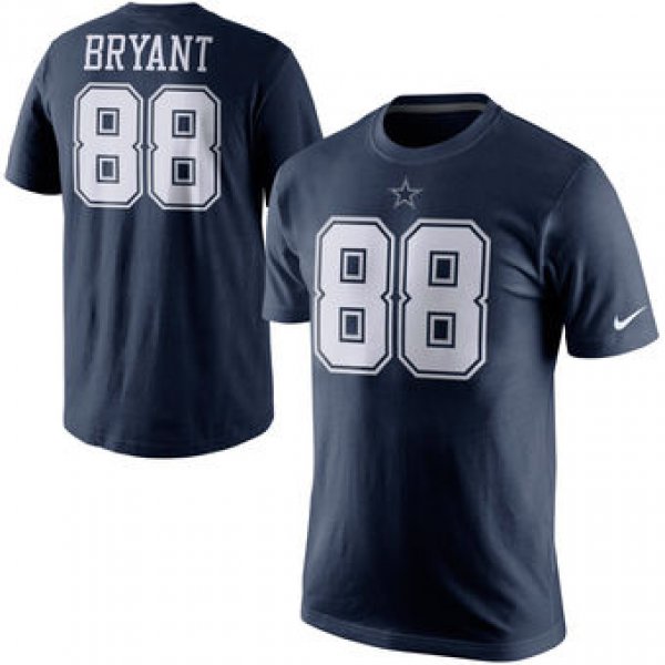 Men's Dallas Cowboys 88 Dez Bryant Nike Navy Blue Player Name & Number T-Shirt