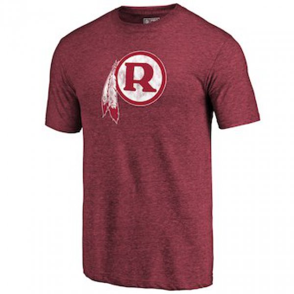 Men's Washington Redskins Fanatics Branded Burgundy Throwback Logo Tri-Blend T-Shirt