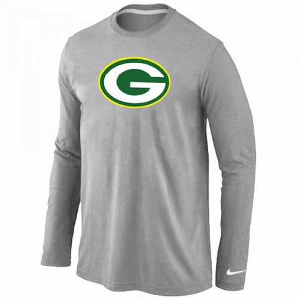 Nike Green Bay Packers Logo Long Sleeve T-Shirt Grey