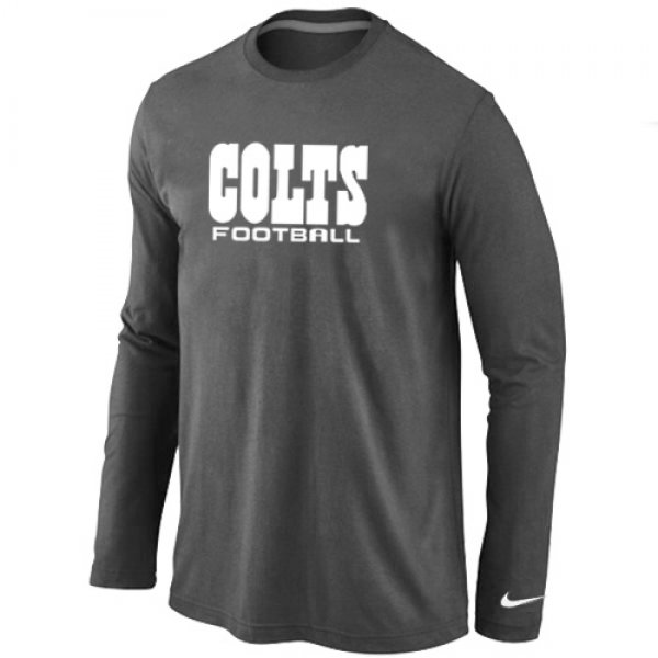 Nike Indianapolis Colts Authentic font Long Sleeve T-Shirt D.Grey