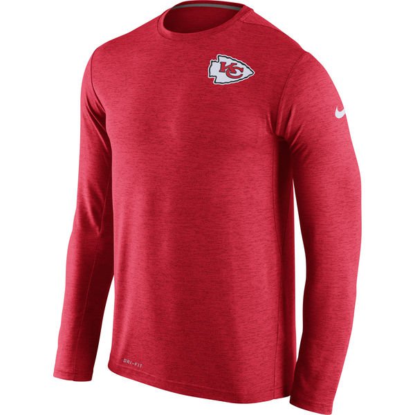 Nike Kansas City Chiefs Red Dri-Fit Touch Long Sleeve Performance Men's T-Shirt