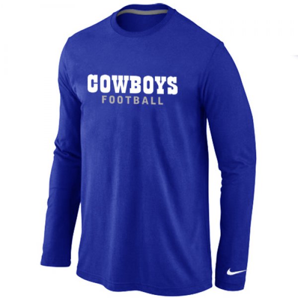 Nike Dallas Cowboys font Long Sleeve T-Shirt blue