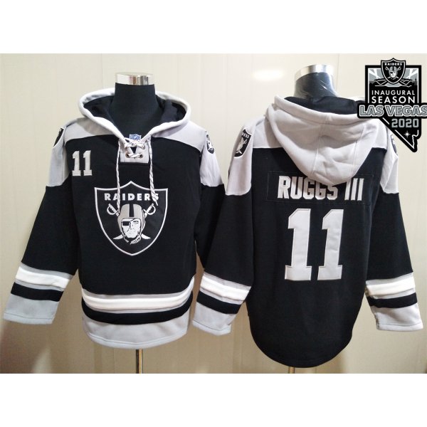 Men's Oakland Raiders #11 Henry Ruggs III NEW Black 2020 Inaugural Season Pocket Stitched NFL Pullover Hoodie