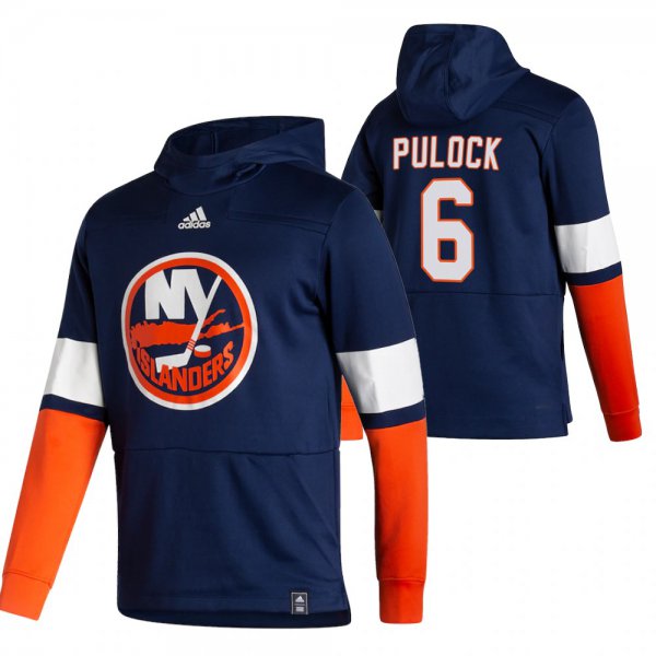 New York Islanders #6 Ryan Pulock Adidas Reverse Retro Pullover Hoodie Navy