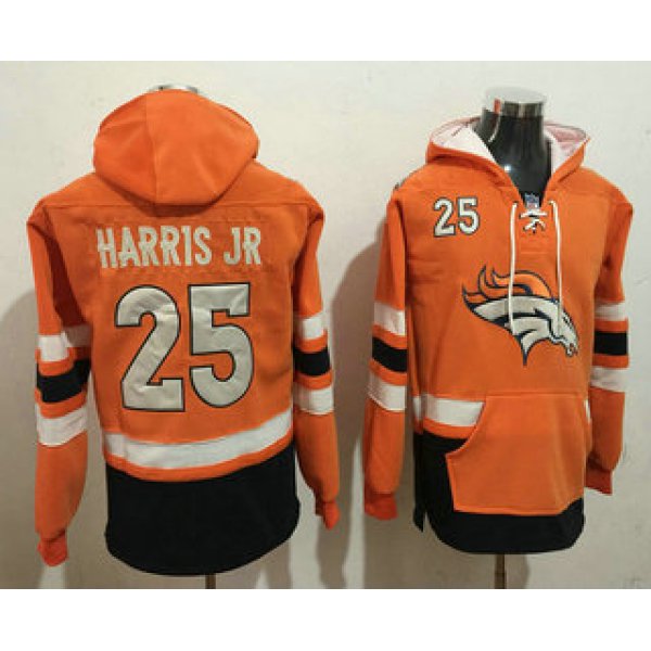 Men's Denver Broncos #25 Chris Harris Jr 2016 Orange Team Color Stitched NFL Hoodie