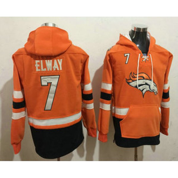 Men's Denver Broncos #7 John Elway 2016 Orange Team Color Stitched NFL Hoodie