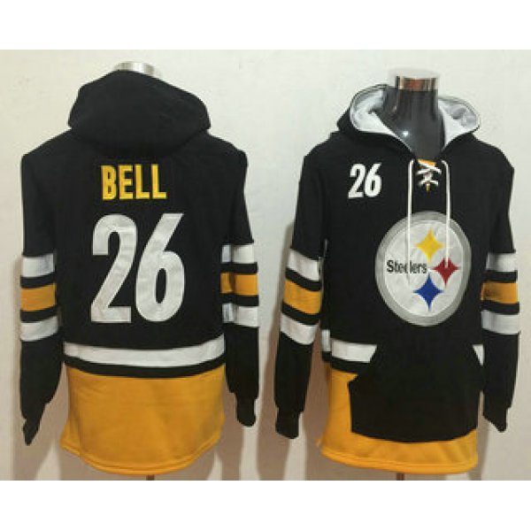 Men's Pittsburgh Steelers #26 Le'Veon Bell NEW Black Pocket Stitched NFL Pullover Hoodie