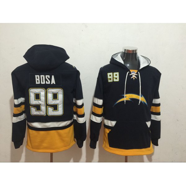 Men's San Diego Chargers #99 Joey Bosa Navy Blue NEW Navy Blue Pocket Stitched NFL Pullover Hoodie