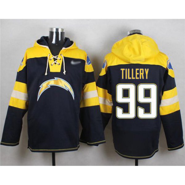 Nike Chargers #99 Jerry Tillery Navy Blue Player Pullover Hoodie