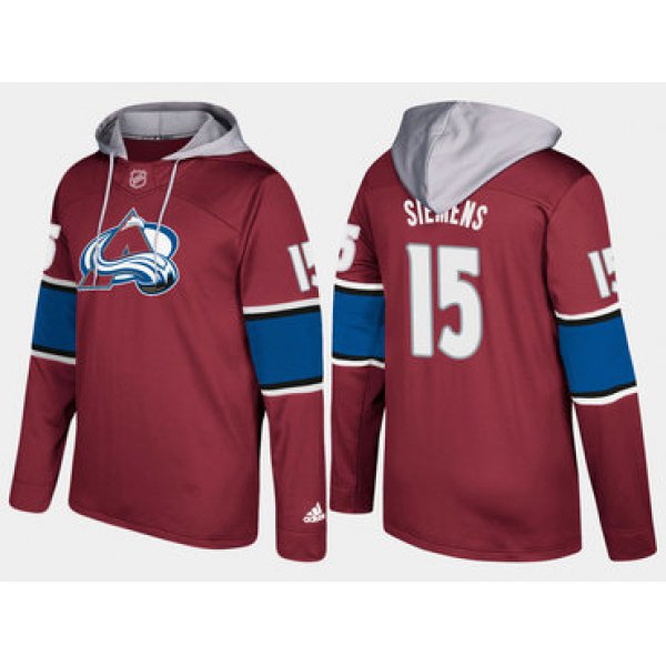 Adidas Colorado Avalanche 15 Duncan Siemens Name And Number Burgundy Hoodie