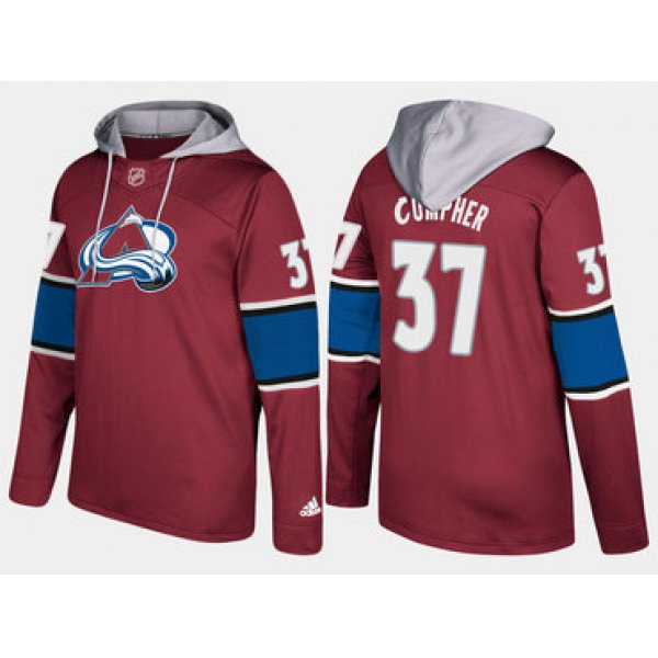 Adidas Colorado Avalanche 37 J.T. Compher Name And Number Burgundy Hoodie