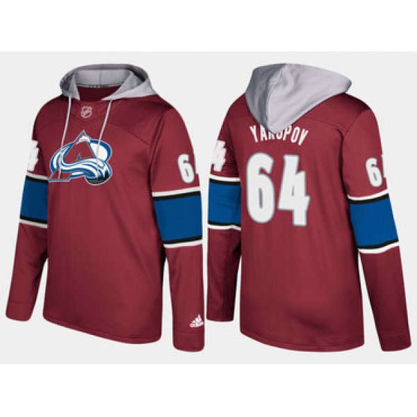 Adidas Colorado Avalanche 64 Nail Yakupov Name And Number Burgundy Hoodie