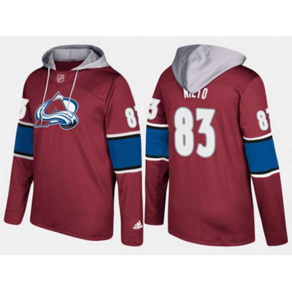 Adidas Colorado Avalanche 83 Matt Nieto Name And Number Burgundy Hoodie