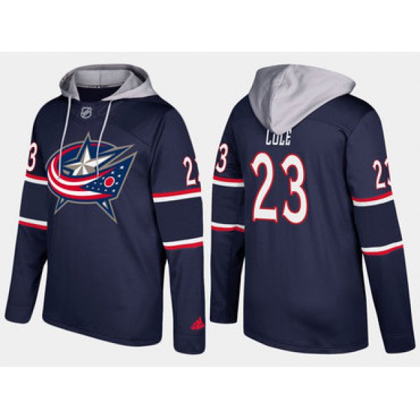 Adidas Columbus Blue Jackets 23 Ian Cole Name And Number Navy Hoodie