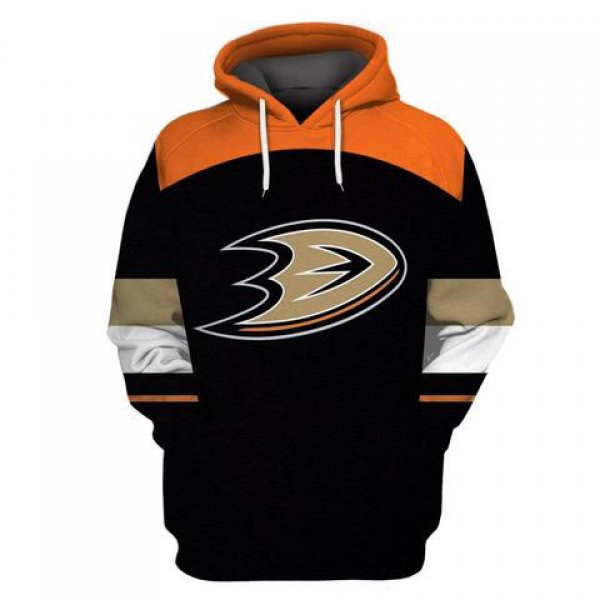 Men's Anaheim Ducks Black All Stitched Hooded Sweatshirt