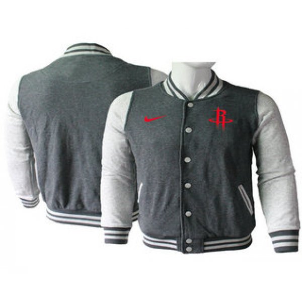 Men's Houston Rockets Nike Gray Stitched NBA Jacket