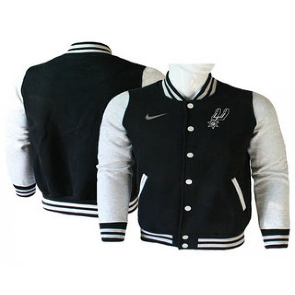 Men's San Antonio Spurs Black Stitched NBA Jacket