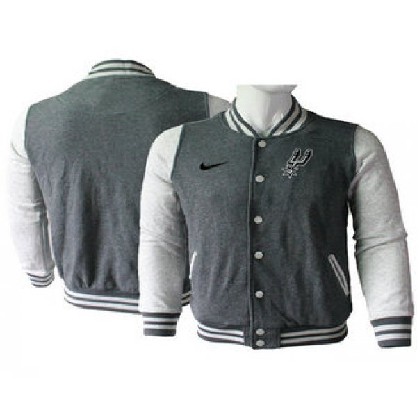 Men's San Antonio Spurs Gray Stitched NBA Jacket