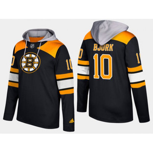 Adidas Boston Bruins 10 Anders Bjork Name And Number Black Hoodie