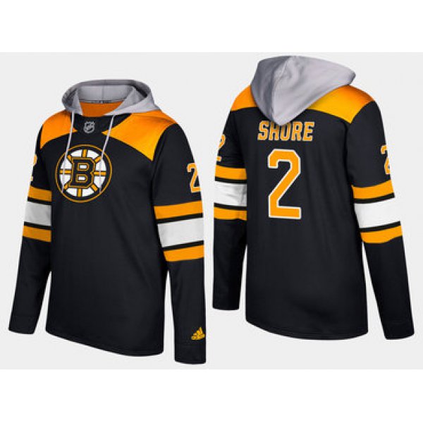 Adidas Boston Bruins 2 Eddie Shore Retired Black Name And Number Hoodie