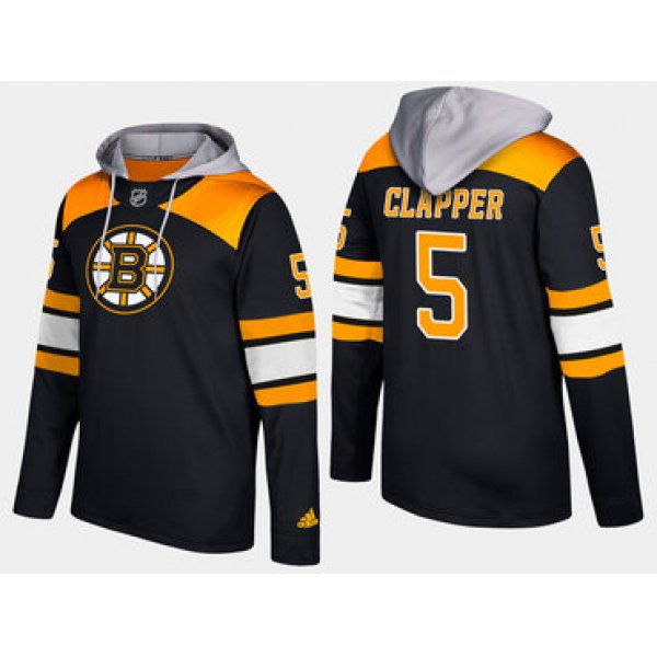 Adidas Boston Bruins 5 Dit Clapper Retired Black Name And Number Hoodie
