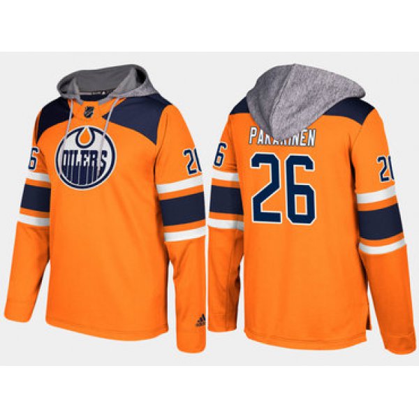 Adidas Edmonton Oilers 26 Iiro Pakarinen Name And Number Orange Hoodie