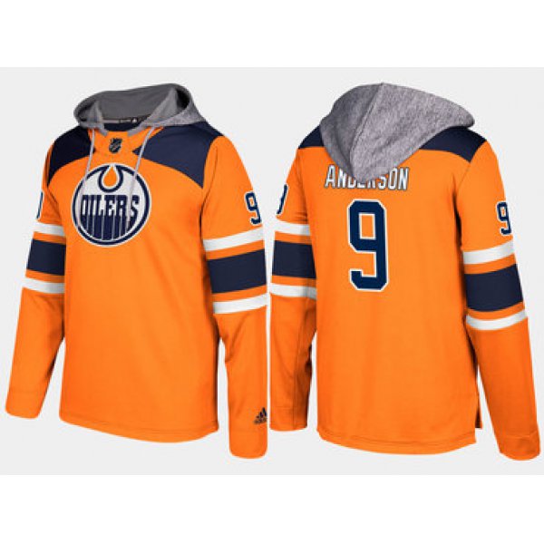 Adidas Edmonton Oilers 9 Glenn Anderson Orange Name And Number Hoodie