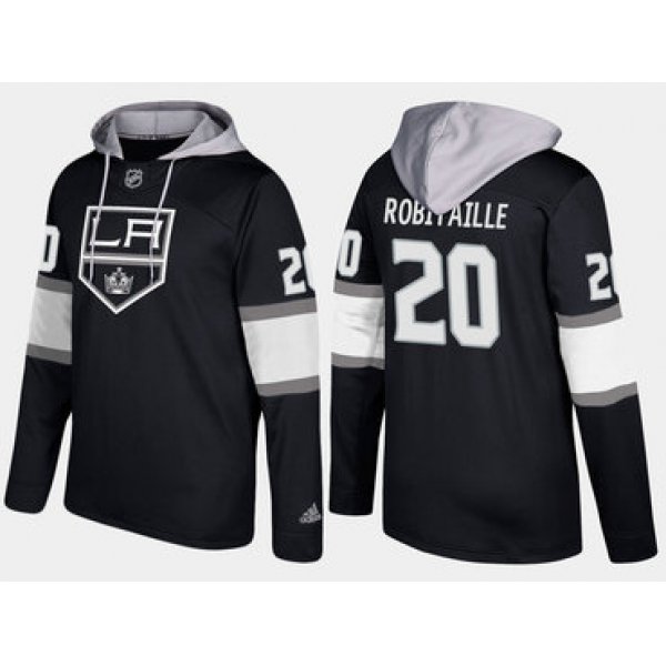 Adidas Los Angeles Kings 20 Luc Robitaille Retired Black Name And Number Hoodie