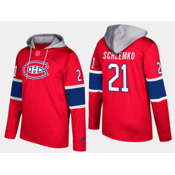 Adidas Montreal Canadiens 21 David Schlemko Name And Number Red Hoodie