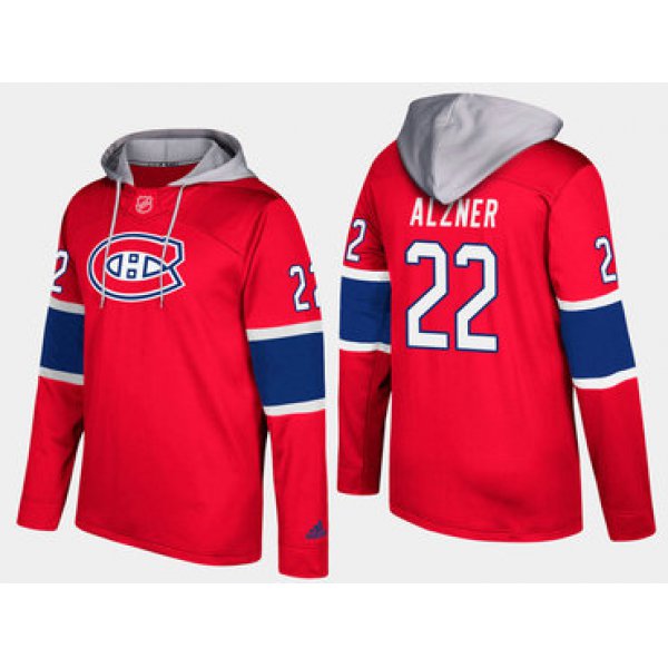 Adidas Montreal Canadiens 22 Karl Alzner Name And Number Red Hoodie