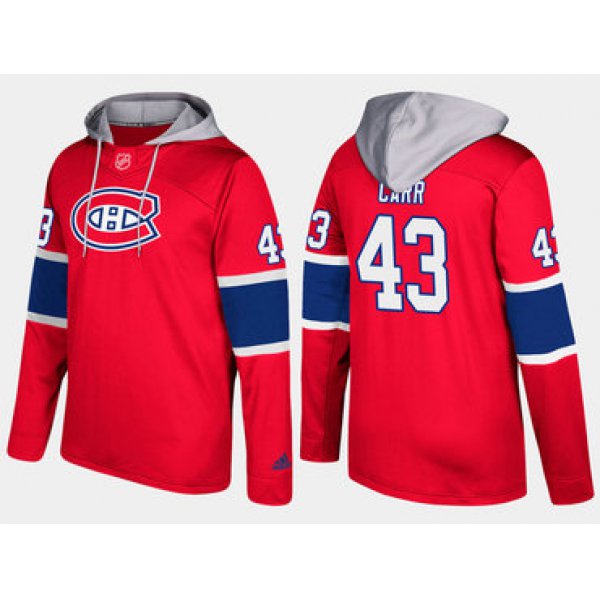 Adidas Montreal Canadiens 43 Daniel Carr Name And Number Red Hoodie