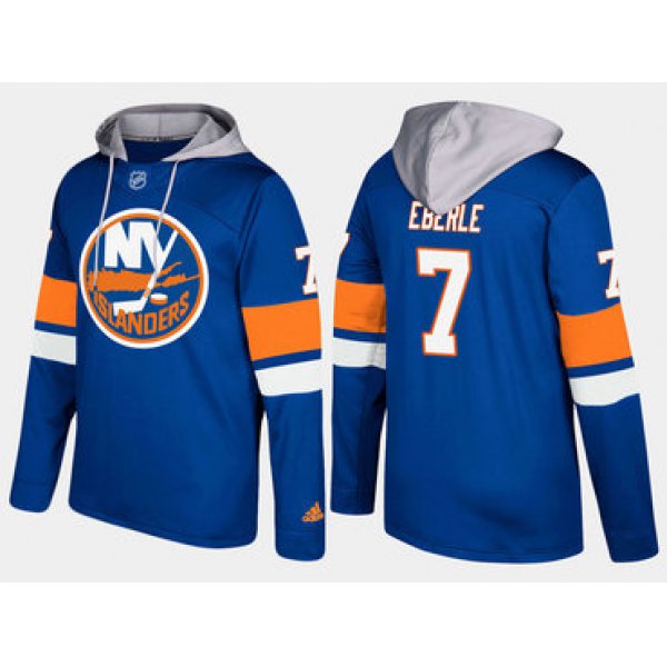 Adidas New York Islanders 7 Jordan Eberle Name And Number Blue Hoodie